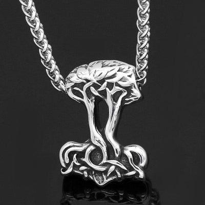 Collier Mjolnir en forme d'Yggdrasil-HERITAGE VIKING