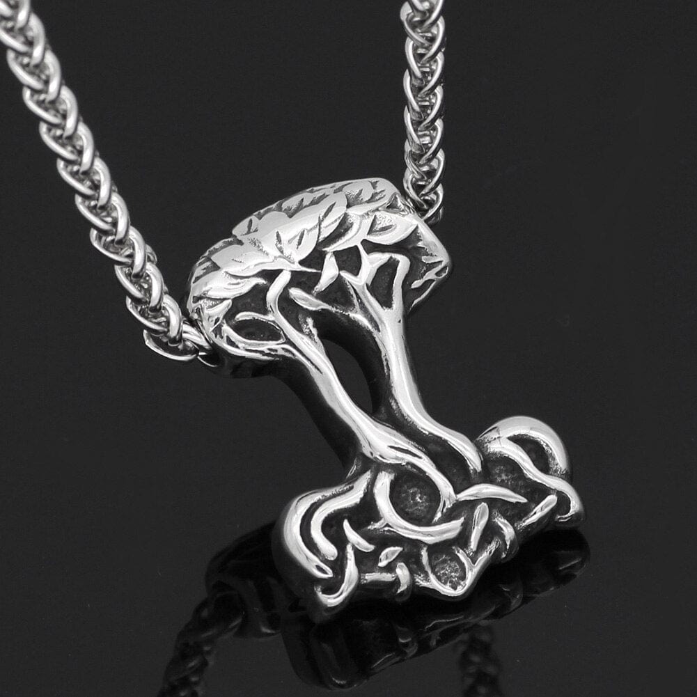 Collier Mjolnir en forme d'Yggdrasil-HERITAGE VIKING