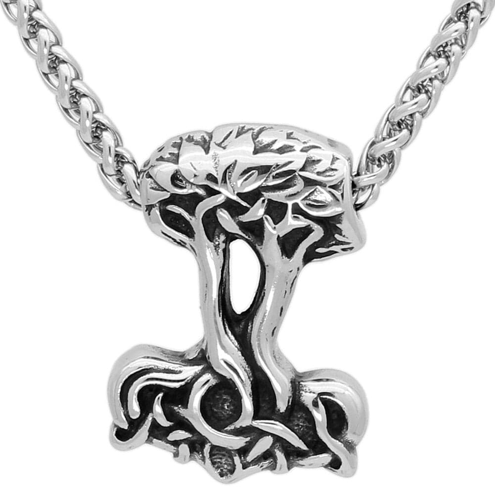 Collier Mjolnir en forme d'Yggdrasil-HERITAGE VIKING