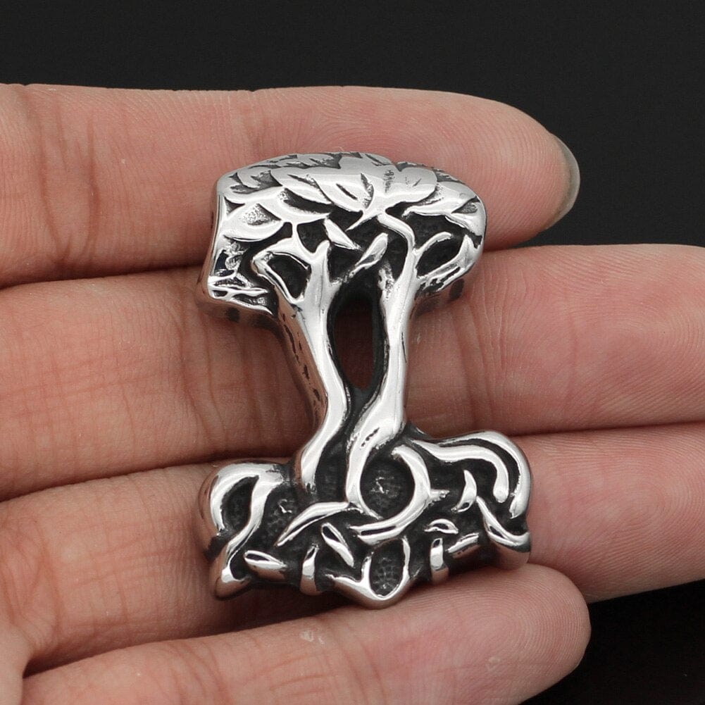 Collier Mjolnir en forme d'Yggdrasil-HERITAGE VIKING