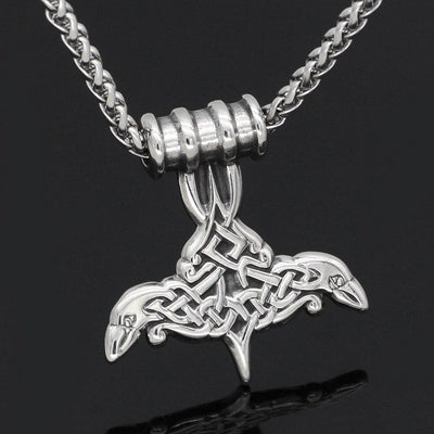 Collier Mjolnir en forme de corbeaux d'Odin-HERITAGE VIKING