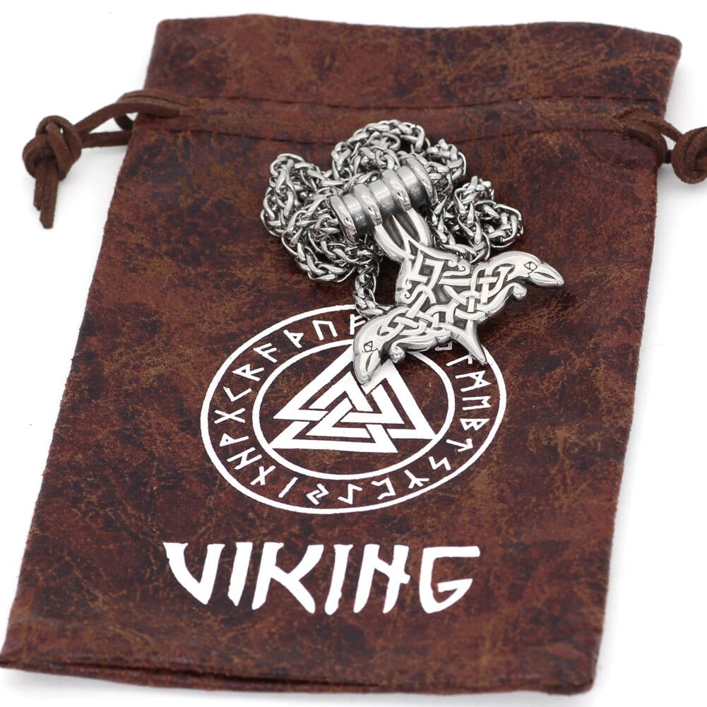 Collier Mjolnir en forme de corbeaux d'Odin-HERITAGE VIKING