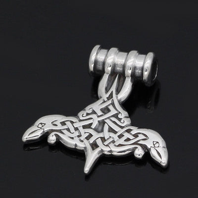 Collier Mjolnir en forme de corbeaux d'Odin-HERITAGE VIKING