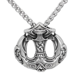 Collier Mjolnir - marteau de Thor avec becs des corbeaux d'odin-HERITAGE VIKING