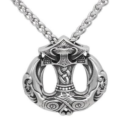 Collier Mjolnir - marteau de Thor avec becs des corbeaux d'odin-HERITAGE VIKING