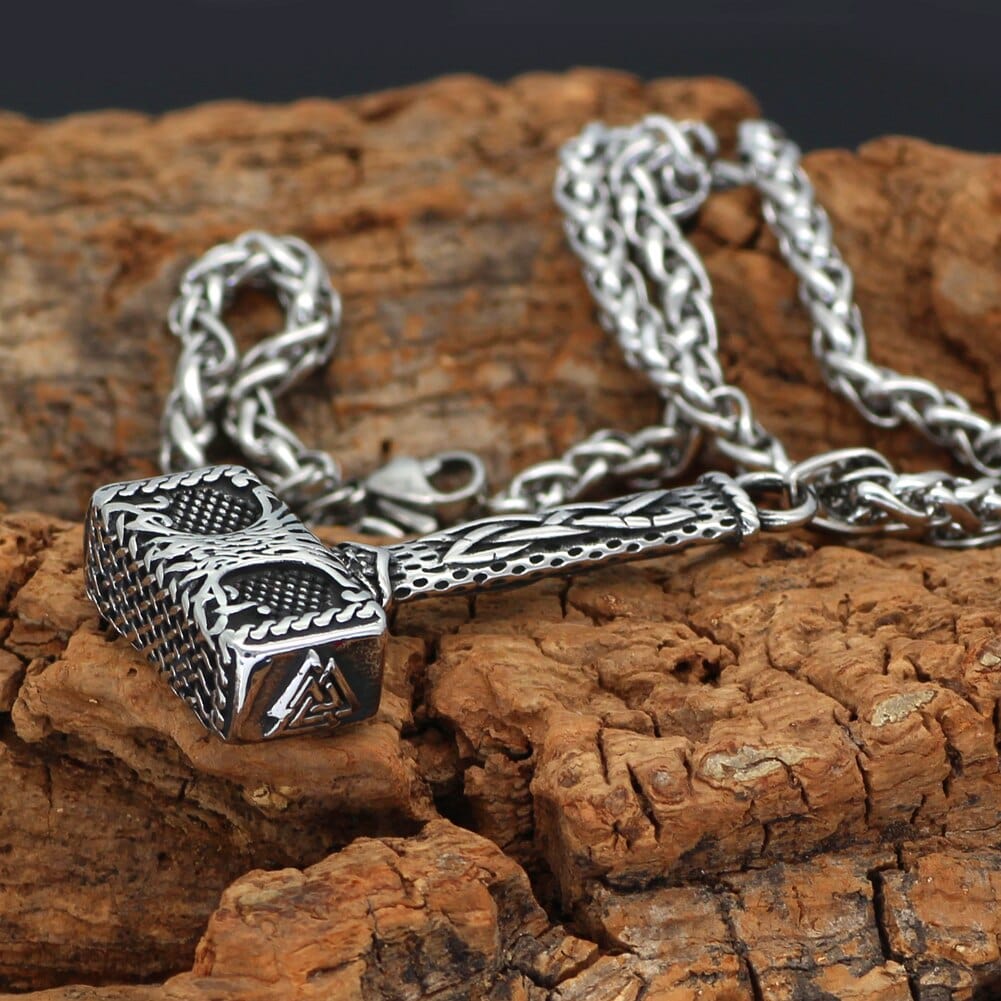 Collier Mjolnir orné de l'arbre de vie Yggdrasil-HERITAGE VIKING