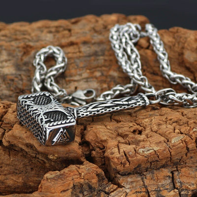Collier Mjolnir orné de l'arbre de vie Yggdrasil-HERITAGE VIKING