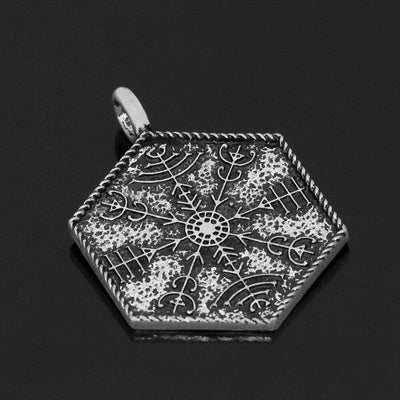 Collier plaque sculptée guide spirituel Vegvisir-HERITAGE VIKING