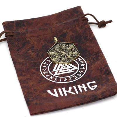 Collier plaque sculptée guide spirituel Vegvisir-HERITAGE VIKING