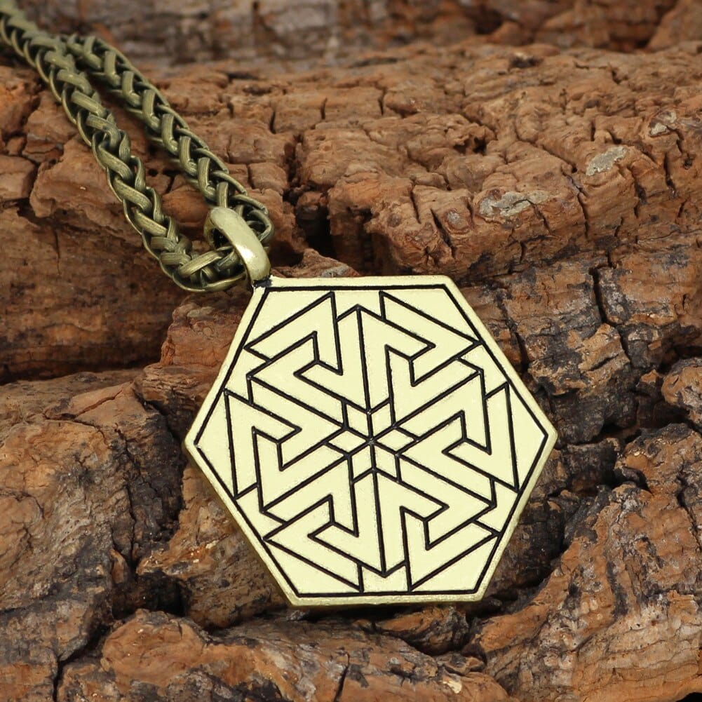 Collier plaque sculptée guide spirituel Vegvisir-HERITAGE VIKING