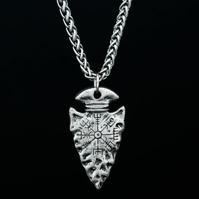 Collier pointe de lance Viking - Symbole Vegvisir-HERITAGE VIKING