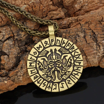 Collier runique visage d'Odin-HERITAGE VIKING