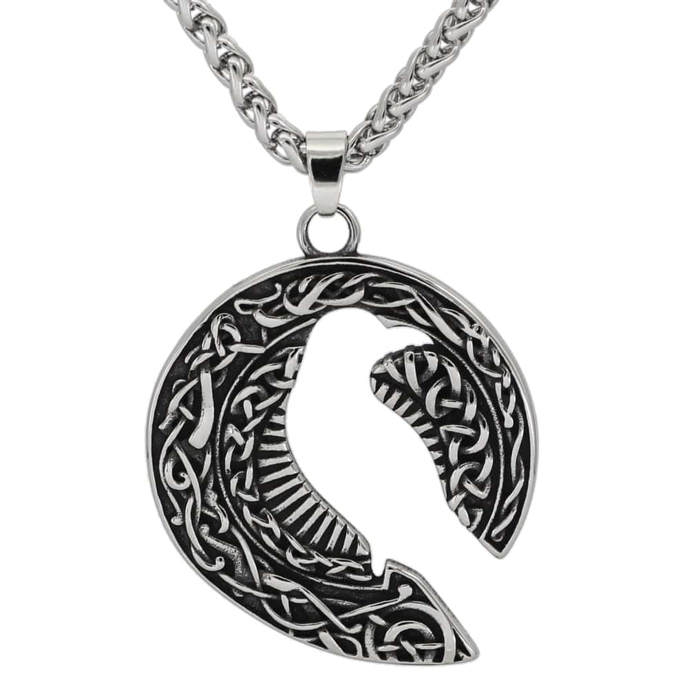 Collier silhouette du corbeau d'Odin-HERITAGE VIKING