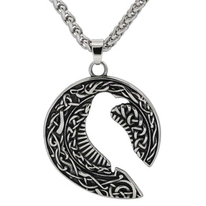 Collier silhouette du corbeau d'Odin-HERITAGE VIKING