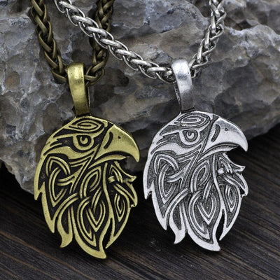 Collier tête du corbeau d'Odin-HERITAGE VIKING