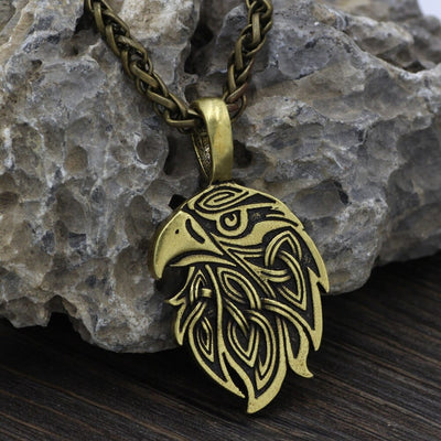 Collier tête du corbeau d'Odin-HERITAGE VIKING