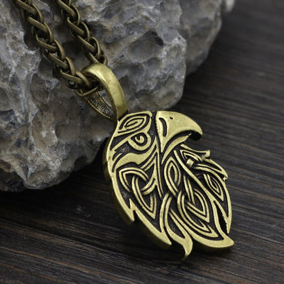 Collier tête du corbeau d'Odin-HERITAGE VIKING