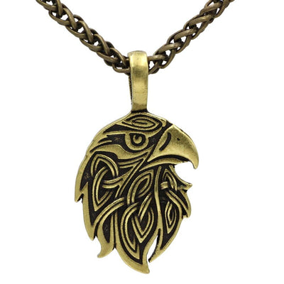 Collier tête du corbeau d'Odin-HERITAGE VIKING