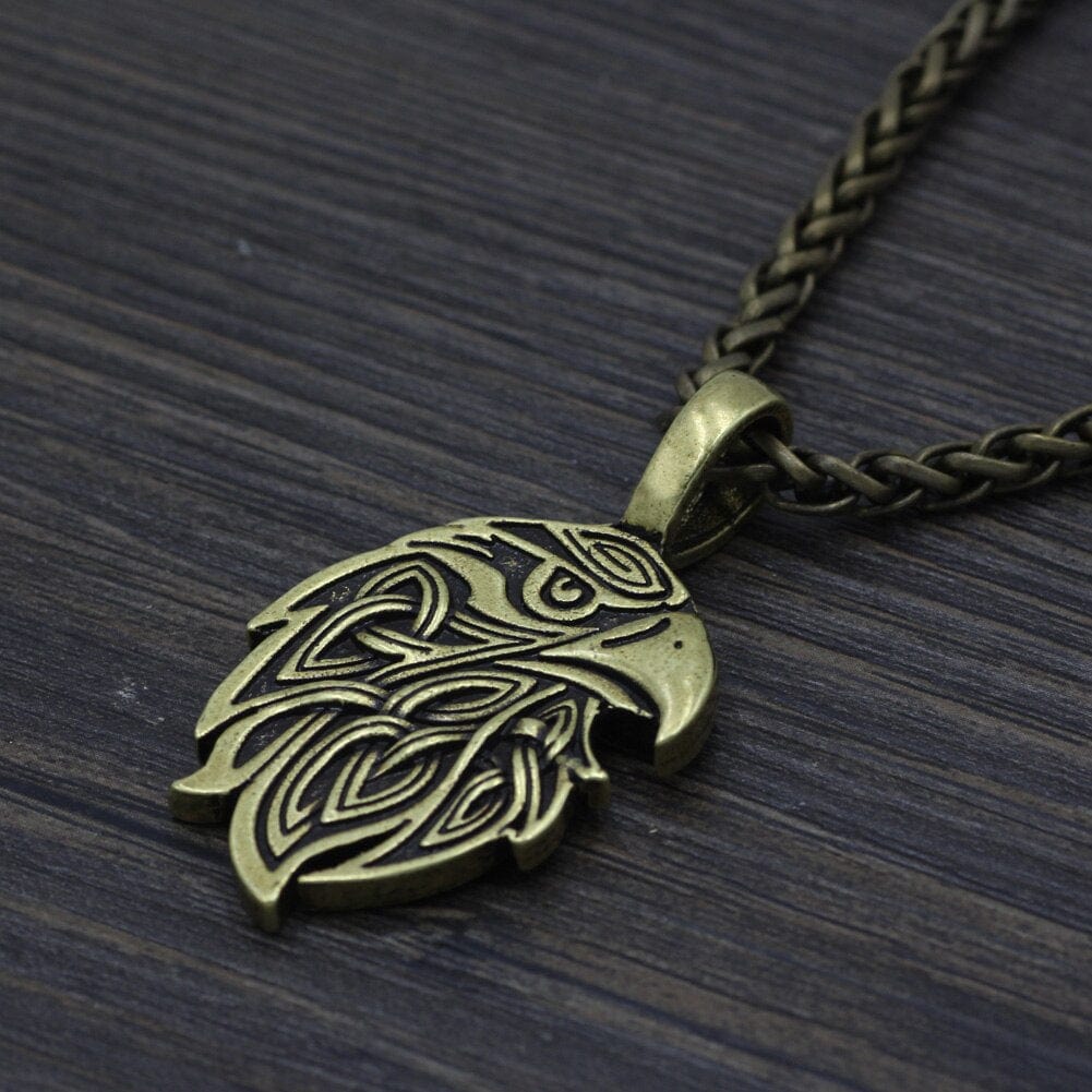 Collier tête du corbeau d'Odin-HERITAGE VIKING