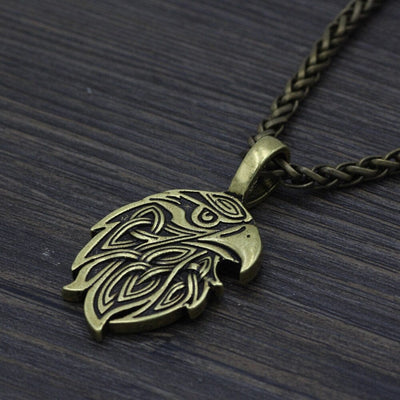 Collier tête du corbeau d'Odin-HERITAGE VIKING