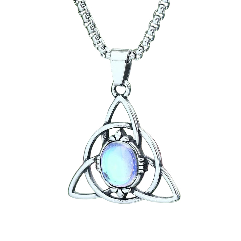 Collier Triquetra "Talisman de Féminité" avec pierre de lune-HERITAGE VIKING