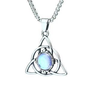 Collier Triquetra "Talisman de Féminité" avec pierre de lune-HERITAGE VIKING