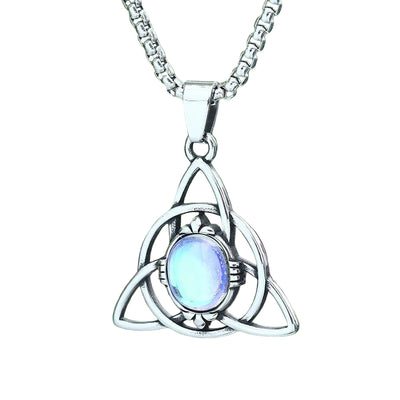 Collier Triquetra "Talisman de Féminité" avec pierre de lune-HERITAGE VIKING