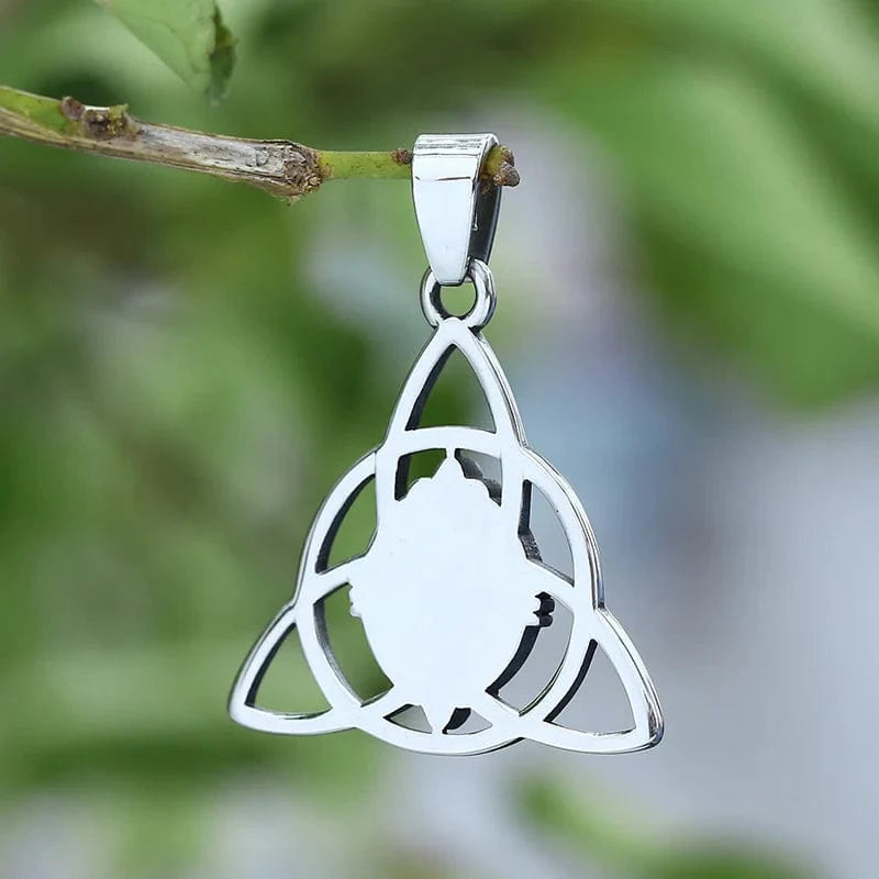 Collier Triquetra "Talisman de Féminité" avec pierre de lune-HERITAGE VIKING