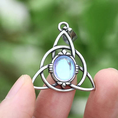 Collier Triquetra "Talisman de Féminité" avec pierre de lune-HERITAGE VIKING