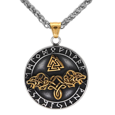 Collier Valknut loups d'Odin-HERITAGE VIKING
