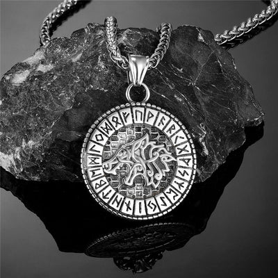 Collier Viking - Collier Rune Dorée de Fenrir-HERITAGE VIKING