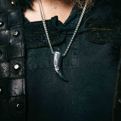 Collier viking dent de Fenrir le loup géant-HERITAGE VIKING