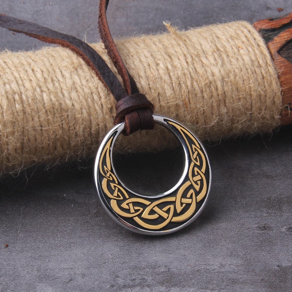 Collier Viking "Embrasse de la Lune: Pendentif Nœud Celtique"-HERITAGE VIKING