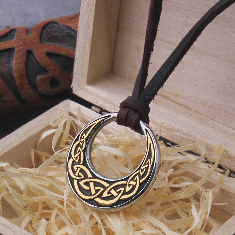 Collier Viking "Embrasse de la Lune: Pendentif Nœud Celtique"-HERITAGE VIKING