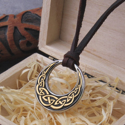 Collier Viking "Embrasse de la Lune: Pendentif Nœud Celtique"-HERITAGE VIKING