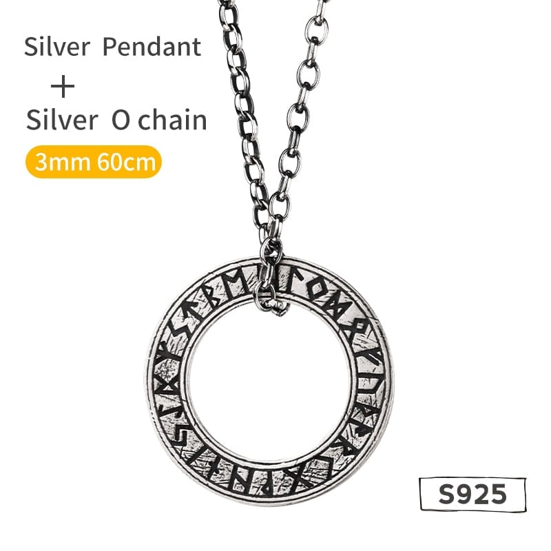 Collier Viking en Argent Sterling 925 - Cercle Runique-HERITAGE VIKING