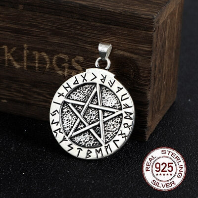 Pendentif en Argent Sterling 925 - L'Étoile Runique-HERITAGE VIKING