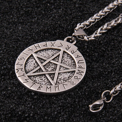 Pendentif en Argent Sterling 925 - L'Étoile Runique-HERITAGE VIKING