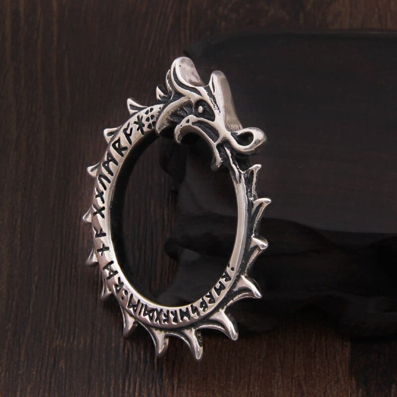 Pendentif en Argent Sterling 925 - Rune d'Ouroboros-HERITAGE VIKING