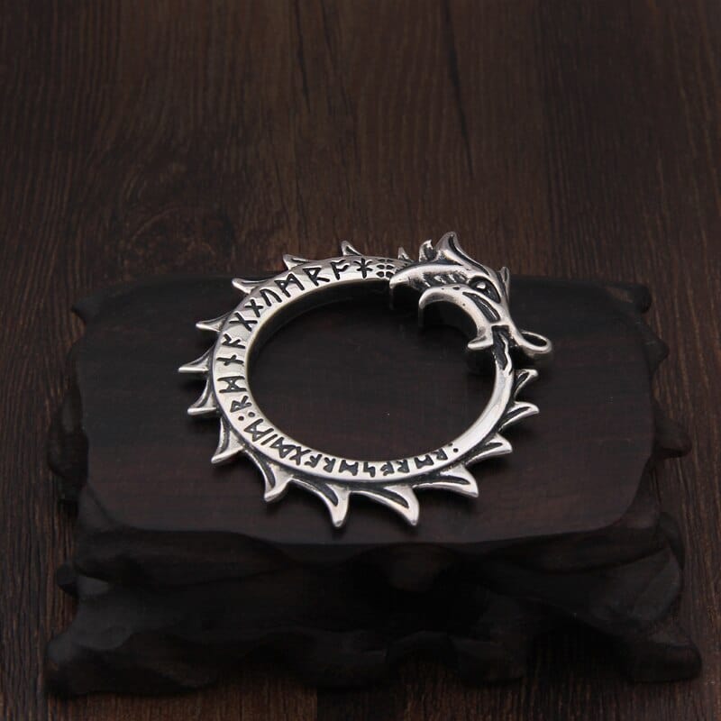 Pendentif en Argent Sterling 925 - Rune d'Ouroboros-HERITAGE VIKING