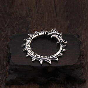 Pendentif en Argent Sterling 925 - Rune d'Ouroboros-HERITAGE VIKING