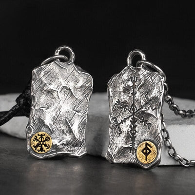 Collier Viking en Argent Sterling 925 - Stèle Runique-HERITAGE VIKING