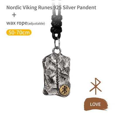 Collier Viking en Argent Sterling 925 - Stèle Runique-HERITAGE VIKING