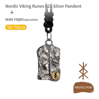 Collier Viking en Argent Sterling 925 - Stèle Runique-HERITAGE VIKING