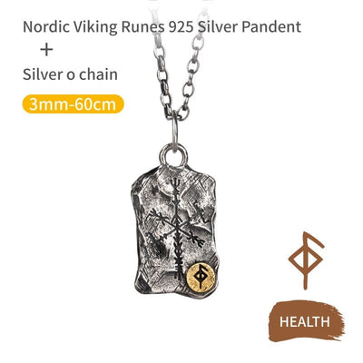 Collier Viking en Argent Sterling 925 - Stèle Runique-HERITAGE VIKING