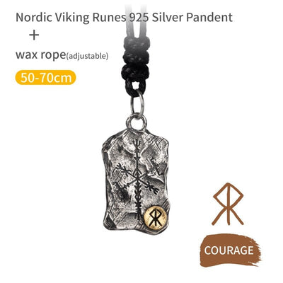 Collier Viking en Argent Sterling 925 - Stèle Runique-HERITAGE VIKING