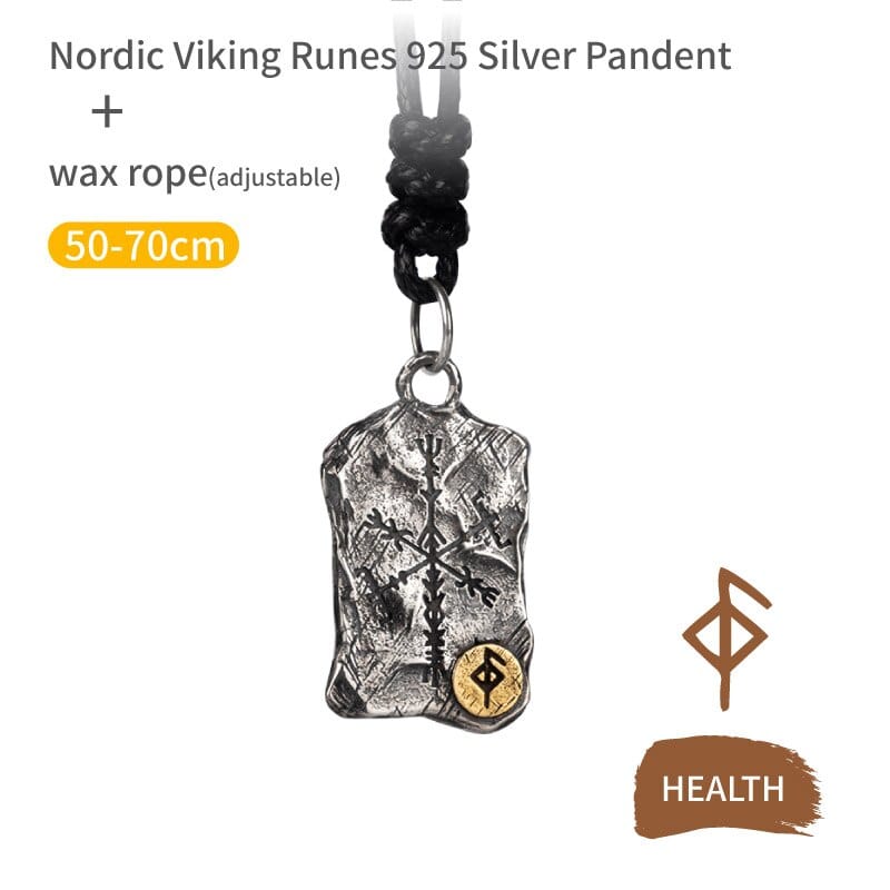 Collier Viking en Argent Sterling 925 - Stèle Runique-HERITAGE VIKING
