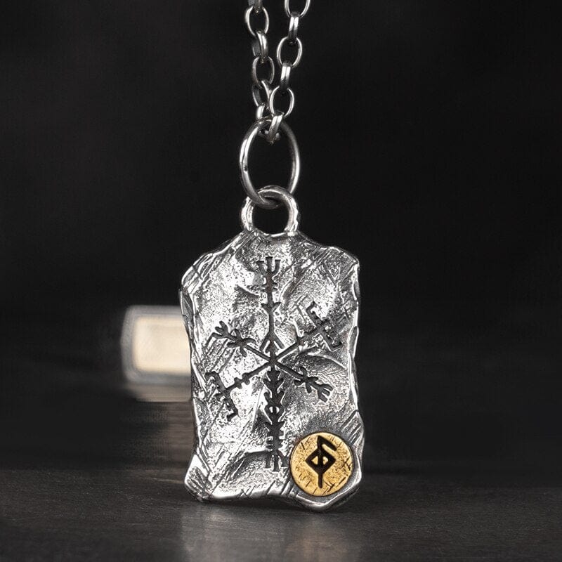 Collier Viking en Argent Sterling 925 - Stèle Runique-HERITAGE VIKING