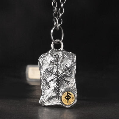 Collier Viking en Argent Sterling 925 - Stèle Runique-HERITAGE VIKING