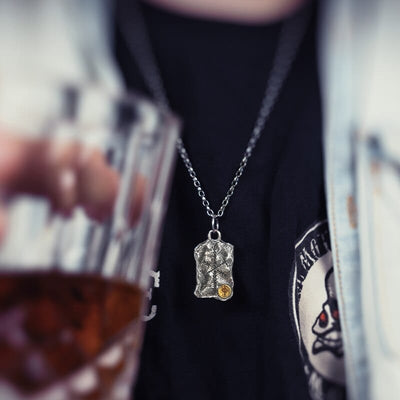 Collier Viking en Argent Sterling 925 - Stèle Runique-HERITAGE VIKING